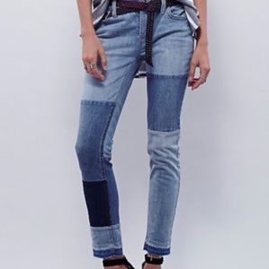 Free People denim Patchwork Jeans